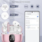 Wireless Earbuds, Bluetooth 5.4 Headphones Bass Stereo, Ear Buds with Noise Cancelling Mic, IP7 Waterproof in Ear Earphones, 36H LED Display Bluetooth Earbuds for Laptop Pad Phones Sports, Rose Gold
