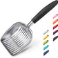 WePet Cat Litter Scoop, Aluminum Alloy Sifter, Kitty Metal Scooper, Deep Shovel, Long Handle, Poop Sifting, Kitten Pooper Lifter, Durable, Heavy Duty, for Litter Box
