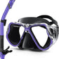 Greatever Dry Snorkel Set,Panoramic Wide View,Anti-Fog Scuba Diving Mask,Professional Snorkeling Gear