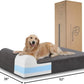 Orthopedic Dog Beds for Large Dogs, 7" Memory Foam Dog Beds with Waterproof Liner, Chew Proof Microsuede Cover, Removable and Washable, Nonskid Bottom, 52"x36" XL Grey