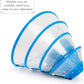 Pet Cone Recovery Dog Cone Adjustable Dog Collar Clear Padded Collar with Breathable Soft Edge, Plastic Puppy Cone Protect The Neck Surgery Recovery, Designed for Cats and Puppies (Medium, Blue)