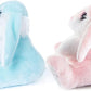 My OLi Bunny Stuffed Animal Pack of 2 Plush Rabbit 7in Stuffed Bunny with Floppy Ear Bedtime Friend Soft Toy Gifts for Girls Boys Kids, Pink & Blue