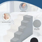 Dog Stairs for Small Dogs,22" H,5-Step Dog Steps for Bed and Couch with High Density Foam,Non-Slip Pet Steps for Doggy and Cat,Pet Stairs with a Washable Cover,Grey