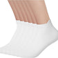 Men's Red Socks Ankle Socks Comfortable White/Black Casual With Heel Tab,Chinese New Year Socks, Size 6-10 (6 pairs)