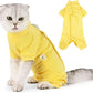 LIANZIMAU Cat Surgical Recovery Suit Professional for Male Female Dog Abdominal Wounds Cone E-Collar Alternative Anti-Licking Pet Surgical Recovery Pajama Suit Soft Fabric Onesie for Cats