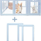 DIY Clear Acrylic Dog Playpen House,Quick Easy Assembly and Disassembly,Strong Floor Suction,Indoor and Outdoor Use,Easy Cleansing Puppy Fence (Sky Blue, 23.6" H, 2PCS)