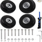 Luggage Suitcase Replacement Wheels Set of 4 PU Bearing Wheels-Install Width 0.8in/21mm with 3 Size Axles and Hacksaw for Trolley Bag Drawbar Box Smooth Rolling Repair(50mm x 18mm)