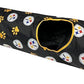 NFL Pittsburgh Steelers Cat Tunnel Tube Toy with Plush Football Catnip and Feathers Collapsible Tunnel for Cats to Play, Peek and Hide, Sporty & Fun Cat Tunnel Toy with Team Logo All-Over Design!