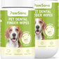 Dog Tooth Brushing Kit, Fresh Breath Pet Dental Finger Wipes for Dogs & Cats, Dog Dental Wipes Teeth Wipes, Lick-Safe Pet Toothbrus for Easy Removal of Tartar Buildup, Unscented, 100 PCS