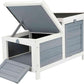 TRIXIE natura Small Animal House - Outdoor/Indoor Rabbit Hideout with Hinged Roof & Raised Floor - Solid Wood House with 2 Entry Ramps, Weather-Resistant Home for Bunnies & Guinea Pigs - in Gray