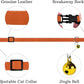 Breakaway Cat Collar Leather with Removable Bell - 13 Colors Available - Soft Adjustable Girl Boy Safety Lightweight Pet Kitten Collars Pink Brown Blue Green Red Orange Black (Orange)