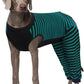 Kuoser Dog Recovery Suit, Anti Licking Dogs Rear Leg Sleeve, Abdominal Dog Surgical Suit with Pants Cover Protect Wounds, Dogs Elbow Protector Soft Pet Surgery Onesie Cone Alternative, Green 3XL