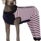 Kuoser Dog Recovery Suit, Anti Licking Dogs Rear Leg Sleeve, Abdominal Dog Surgical Suit with Pants Cover Protect Wounds, Dogs Elbow Protector Soft Pet Surgery Onesie Cone Alternative, Pink 4XL