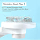 Self Cleaning Slicker Brush for Dogs and Cats, Pet Grooming Hair Brush, Removes Undercoat, Loose Hair, Mats, Tangles, and Dirt, Massages All Hair Types, Gray
