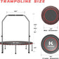 40/48" Low-Impact Rebounder Trampoline for Adults with Bungee, 450/550LBS Quiet Mini Exercise Trampoline with Adjustable U/T-Shaped Foam Handle Bar, Fitness Equipment for Indoor/Gym Workout