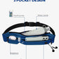 WATERFLY Running Belt Fanny Pack: Runner Marathon Jogging Waist Pack Sport Workout Exercise Fitness Phone Holder Belt for Men Women Jogger Slim Waistband Dark Blue