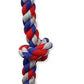 Mammoth Flossy Chews Assorted Color Rope, Premium Cotton-Poly 3 Knot Tug Dog , X-Large