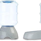 Amazon Basics Automatic Dog Cat Water Dispenser Gravity Feeder Set, Pack of 2, Small, 6-Pound Food Capacity, 1-Gallon, Gray