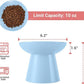Extra Wide Elevated Ceramic Cat Food Bowl - 6.2" Shallow Dish for Whisker Fatigue Relief, 5" Height for Easy Feeding, Lead & Cadmium Free, Durable Raised Cat Food Bowls, Blue