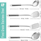 Pleafind 4-Pcs Cooking Utensils Set, Stainless Steel Kitchen Utensils, Wok Utensils Set Include Wok Ladle, Slotted Spoon, Wok Spatula and Slotted Spatula, Dishwasher Safe