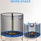 BLUERISE Trampoline 55IN 6FT Toddler Trampoline for Kids Indoor Outdoor Play for Kids Trampoline Basketball Hoop Attachment with Enclosure Net Easy to Assemble Outdoor Indoor Trampoline
