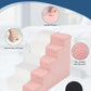 Dog Stairs for Small Dogs,13" H,3-Step Dog Steps Ramp for Bed and Couch with High Density Foam,Non-Slip Pet Steps for Doggy and Cat,Pet Stairs with a Washable Cover,Pink