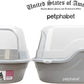 Petphabet Jumbo Hooded Cat Litter Box, Extra Large Gray