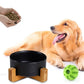 Petygooing Dog Bowls,Black Ceramic Cat Dog Bowl Set with Wood Stand for Food and Water,Non-Slip Cute Modern Pet Dish Set for Cats Small and Medium Dogs (28OZ/6.1 in)