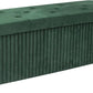 Storage Ottoman Bench, 43 Inch Foldable Ottoman with Legs, Velvet Foot Rest Stool, End of Bed Bench, Storage Chest for Living Room, Bedroom (Green)