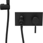 Laurel Mountain Odie 36" x 27" x 36" AcrylX Alcove Center Drain One-Piece Pet Shower in White with Hand-Held Sprayer in Matte Black