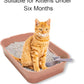 Kitty Litter Box Starter Kit - Small Cat Litter Pan Without Lid, Litter Mat, Scoop and Bowl for Kitten Within 3 Months (PinkScoop Set)