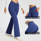 baleaf Women's V Crossover Flare Leggings with Pockets Yoga Pants High Waist Casual Workout Gym Bell Bottom Leggings