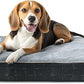 Laifug Orthopedic Memory Foam Dog Bed with Durable Water Proof Liner and Removable Washable Cover (Large (40"x25"x5.5"), Black Grid Gray)