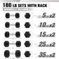 RITFIT 300/350/450/650/180/200/210 LB Rubber Hex Dumbbells Set with Optional Dumbbell Rack, Multi Weight Set to Choose, Ideal for Home Gym and Fitness