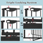 WAOWAO Triple Lock 49.21-66.54" Baby Gate Extra Wide Pressure Mounted Walk Through Swing Auto Close Safety Black Metal Dog Pet Puppy for Stairs,Doorways,Kitchen