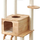 65-inch Tall Cat Tree，Cat Tower for Indoor Cats with Feel-Safe Enclosed Cat Cave、Scratching Post、Space Capsule Nest and Cat Ladder