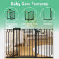 ALLAIBB Extra Wide Pressure Mounted Baby Gate Walk Through Child Kids Safety Toddler Tension Black Long Large Pet Dog Gates with Extension for doorways Kitchen (71.65-85.03"/182-218cm, Black)
