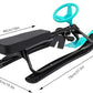 Sleds for Snow, Portable Snow Racer Winter Ski Sled Snow Sled W/Steering Wheel, Outdoor Ski Sled Slider Board for 3-15 Years Kids, Toboggan Pulling Boat Seat Sled for Ice Skating