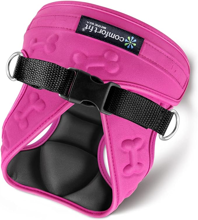Comfort Fit Dog Harness No Pull No Escape Harness Adjustable Buckles Soft Padded Reflective Choke Step in Dog Vest with Easy Control Handle for Small Medium Large Dogs & Puppies