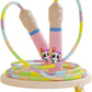 JGM Beaded Jump Rope for Kids – Adjustable Toddler Skipping Rope with Cartoon WOODEN Handle for Outdoor Activity Party Favors School Games 7.7 Feet