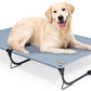 Daisy Cot, Large Foldable Elevated Dog Bed, Portable Raised Outdoor Folding Dog Cot, Cooling, Chew Proof, Waterproof, Heavy Duty Up to 160 lbs for Camping/Home, Grey, 43"x 27"x7"