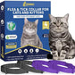 4 Pack Flea Collar for Cats 32 Months Prevention, Waterproof Natural Treatment Collar Adjustable for All Breeds and Size(Black & Purple)