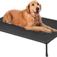 Veehoo Chewproof Elevated Dog Bed - Cooling Raised Pet Cot, Breathable Mesh, Washable & Non-Slip for Large Dogs, Indoor/Outdoor, Black Mat and Black Frame, 42x30inches (Model CWC2203A03)