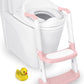 JASSONE® Potty Training Seat, Toddler Step Stool, 2 in 1 Potty Training Toilet for Kids, Baby Seat with Splash Guard and Anti-Slip Pad for Boys Girls Potty Training, BabyPink