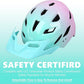 Kids Bike Helmet,Bavilk Kids Boys Girls Bike Helmets with LED Light Detachable Visor Children Youth Teen Multi-Sport for Skating Cycling Scooter Skateboard Adjustable & Lightweight 19.7"-22.4"
