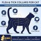 4 Pack Flea Collar for Cats 32 Months Prevention, Waterproof Natural Treatment Collar Adjustable for All Breeds and Size(Black & Purple)
