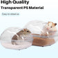 BUCATSTATE Sand Bath Container for Hamster Large Transparent Hamster Toilet with Scoop Dwarf Sandbox Dust Bathtub Small Animals Bathroom Hamster Cage Accessories (Transparent, Large)