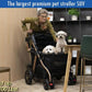 Titan-HD Premium Super-Sized Dog/Cat/Pet Stroller SUV Travel Carriage/w Access Ramp/100Lbs Capacity/Pumpless Rubber Wheels/Aluminum Frame for Small, Med, Large, XL Pets (Taupe)