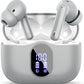Wireless Earbuds, Bluetooth 5.4 Headphones Bass Stereo, Ear Buds with Noise Cancelling Mic, IP7 Waterproof in Ear Earphones, 36H LED Display Bluetooth Earbuds for Laptop Pad Phones Sports, Grey