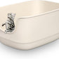 Gefryco Large Cat Litter Box with High Sided 24.6"x18.3"x12.2" - Jumbo Extra Large Open Anti - Splashing High Wall for Multiple Cats (White)
